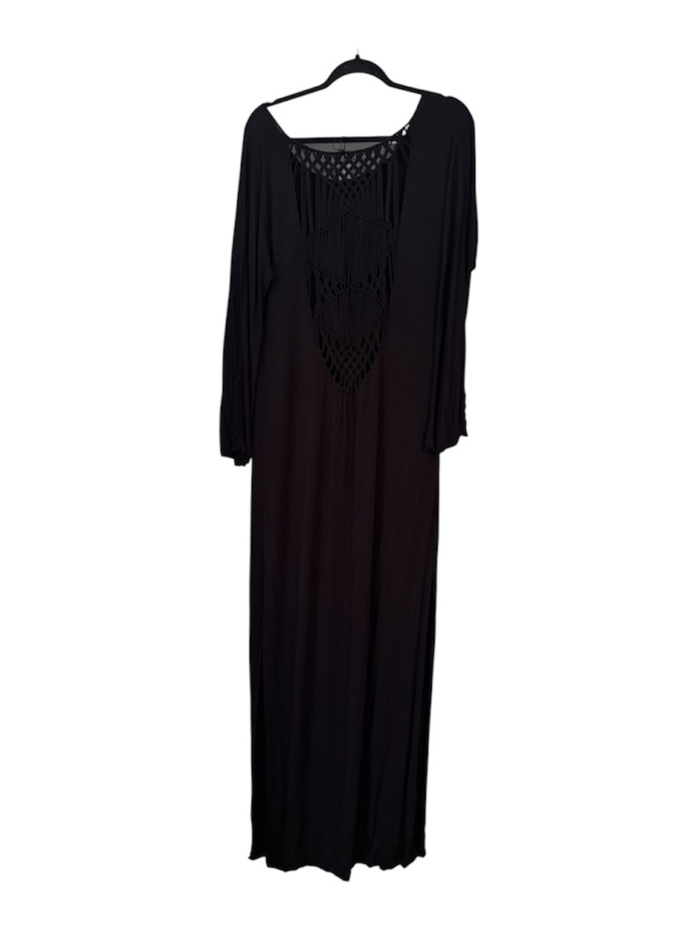 Indah Body Crochet Champagne Dress Black XL Goth